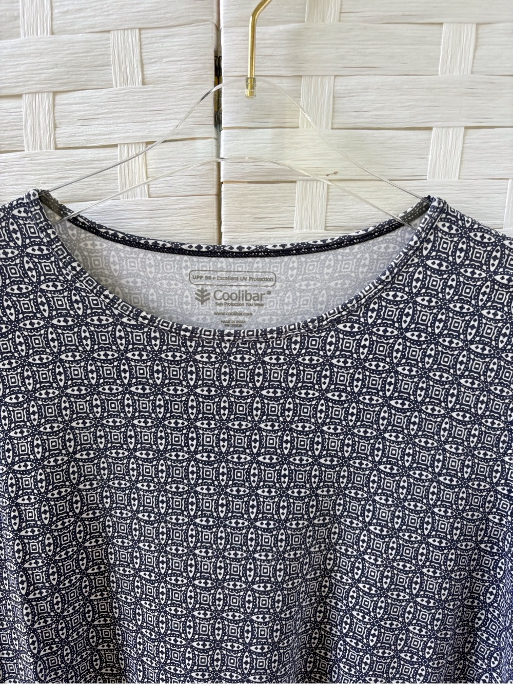 Coolibar Large Long Sleeve Everyday Tee UPF 50+ Navy White Sun Protection Casual - Picture 4 of 10